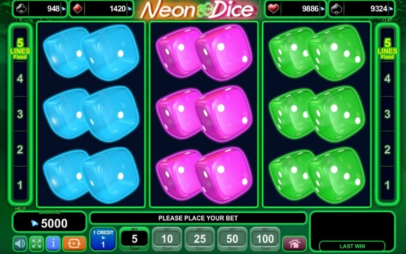 neon dice